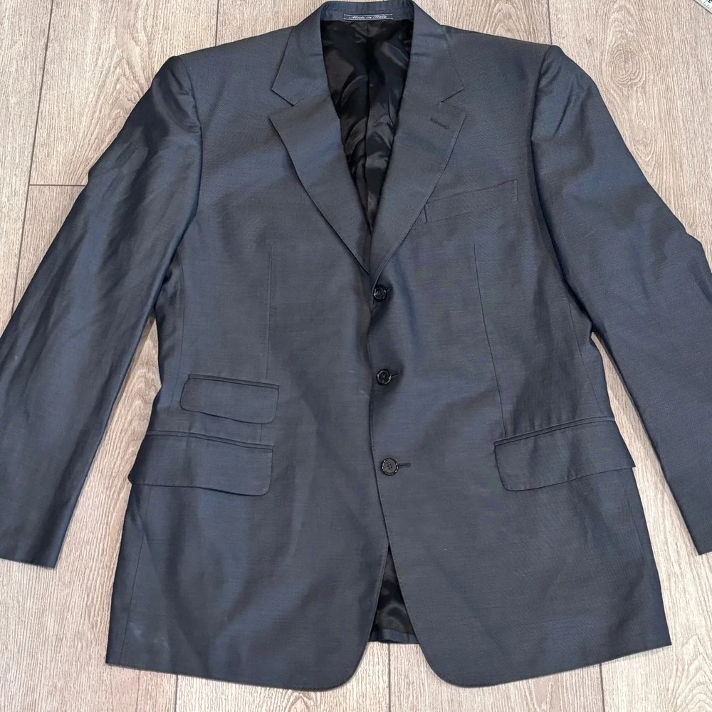 Gucci Blazer Mens 44 Grey 100% Cotton 3-Button Made in Italy Sport Coat Jacket